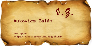 Vukovics Zalán névjegykártya